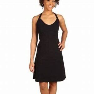 Patagonia Iliana Halter Top Black Small Organic‎ Cotton A-Line Midi Dress